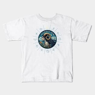 ZODIAC Capricorn - Astrological CAPRICORN - CAPRICORN - ZODIAC sign - Van Gogh style - 15 Kids T-Shirt